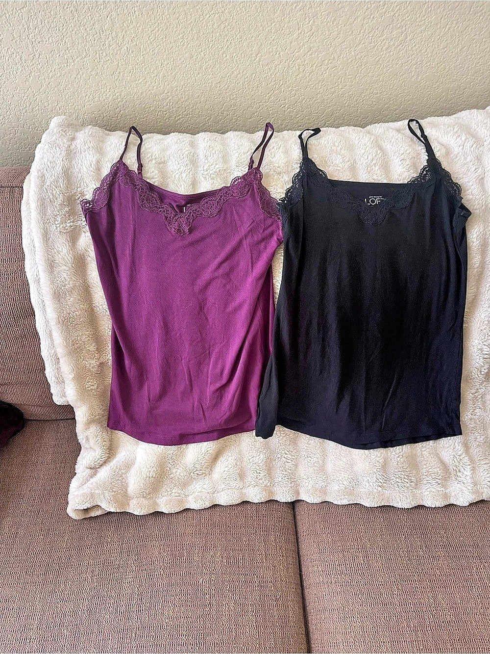 LOFT Purple & Black Camisole Set